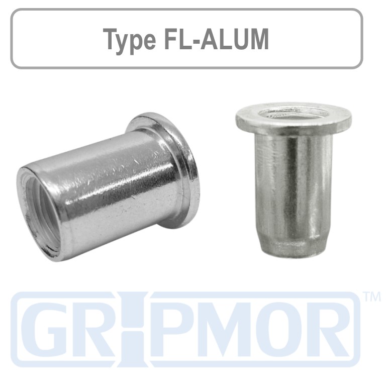 Flange Head, Plain Body Rivet Nut, Aluminium Normandy Fasteners