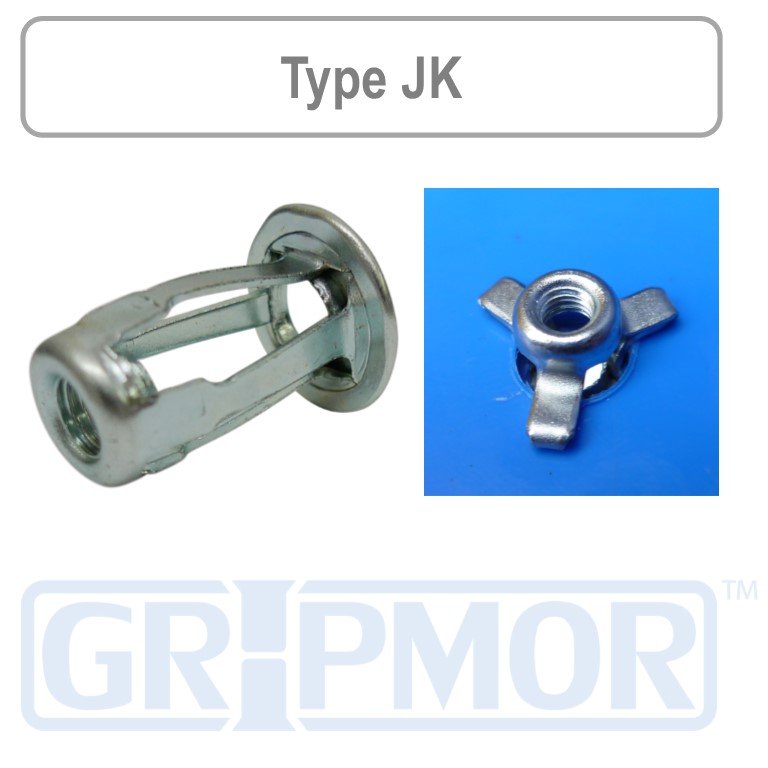 JK Split Body Type Rivet Nut, Steel Zinc Normandy Fasteners