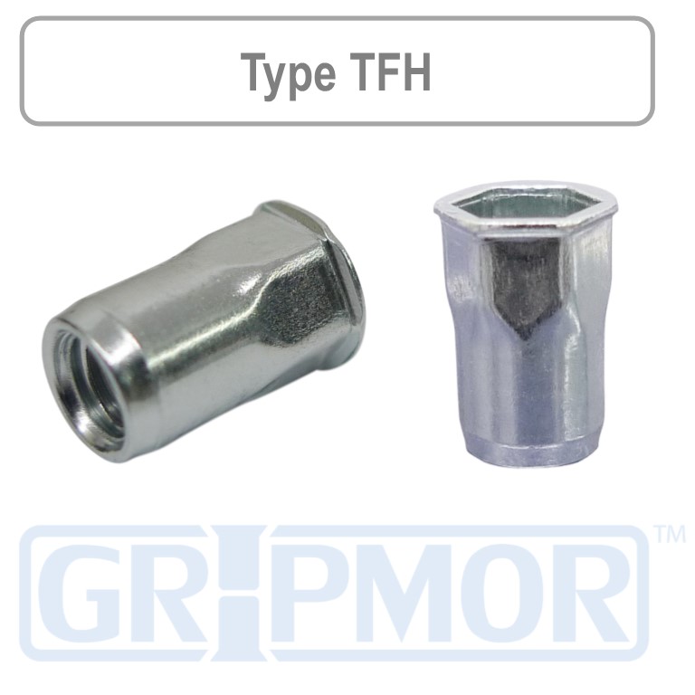 Hex Body Rivet Nuts - Steel Zinc Plated - HEX Body - Normandy Fasteners