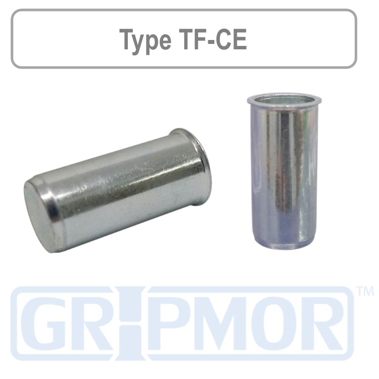 Reduced Csk Head, Plain Body Rivet Nut, Imperial Hole Size, Closed End